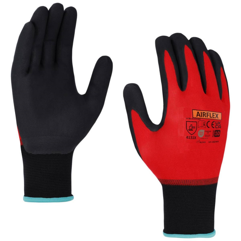 RĘKAWICZYKI AIRFLEX R.7 POWLEKANE NITRYLEM NYLONOWE